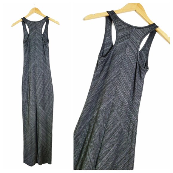 Hang Ten Gray Maxi Dress Charcoal Gray Fitted Racerback Tank Casual Maxi Dress - Picture 5 of 10